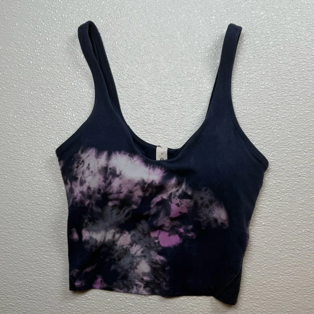 Lululemon Align Tank Top Circulate Tie‎ Dye Align Tank Mineral Blue Multi Size 2
